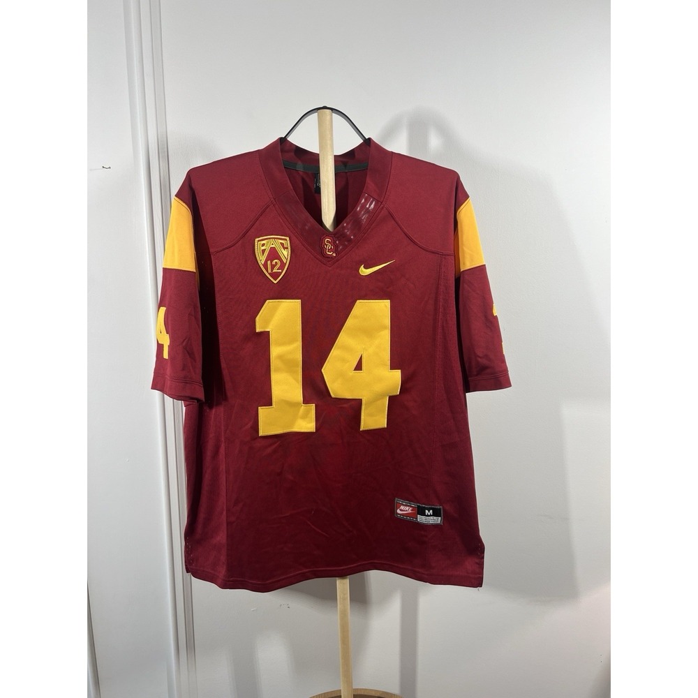 Nike USC Trojans Sam Darnold #14 Football Jersey Mens M Red Gold